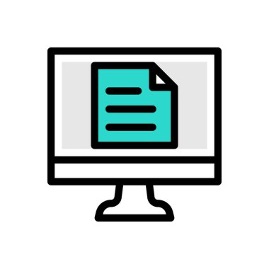 Web sitesi tasarımı ve masaüstü zarfları için çevrimiçi belge simgesi, geliştirme. Premium paketi.