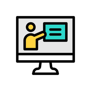 Web sitesi tasarımı ve masaüstü zarfları için öğretmenlik dersi simgesi, geliştirme. premium paket.