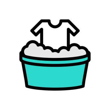 İnternet sitesi tasarımı ve masaüstü zarfları için kıyafet yıkama simgesi, geliştirme. Premium simgesi.