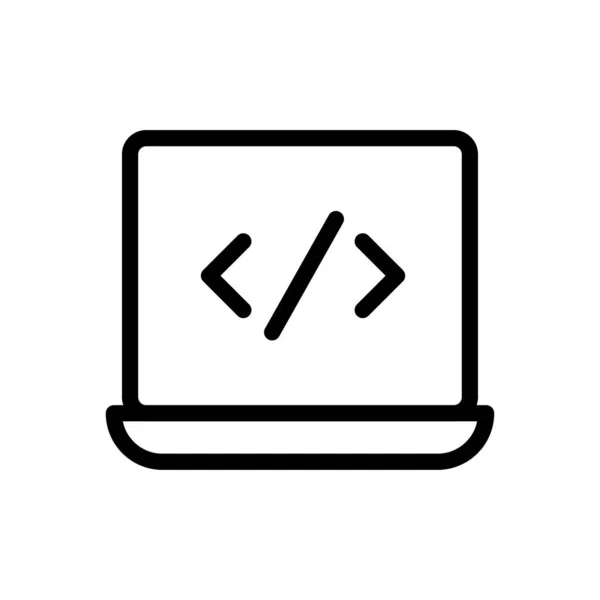 Codificación Icono Para Diseño Del Sitio Web Envolvente Escritorio Desarrollo — Vector de stock