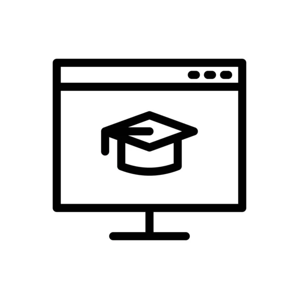 Online Graduierung Icon Für Website Design Und Desktop Hülle Entwicklung — Stockvektor