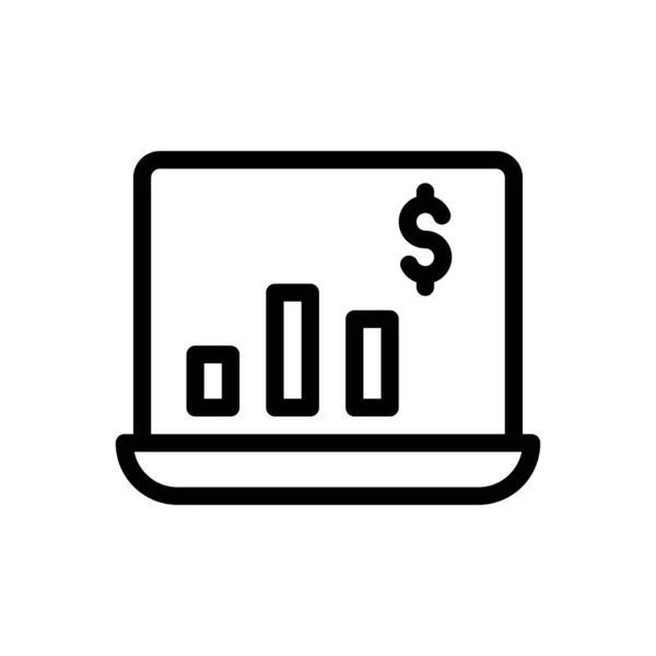 Ikona Statystyk Laptopa Projektowania Stron Internetowych Pulpitu Koperty Rozwoju Pakiet — Wektor stockowy