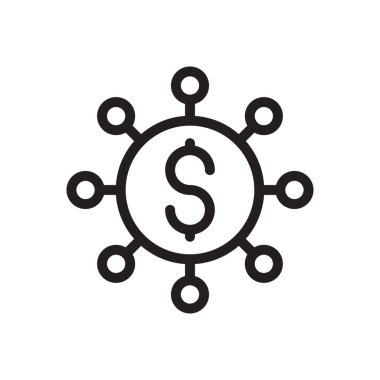 Web sitesi tasarımı ve masaüstü zarfları için dolar simgesi, geliştirme. Premium simgesi.