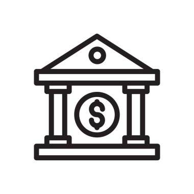 Web sitesi tasarımı ve masaüstü zarfları için banka simgesi, geliştirme. Premium simgesi.