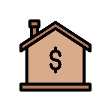 Web sitesi tasarımı ve masaüstü zarfları için bir dolarlık ev simgesi. Premium simgesi.