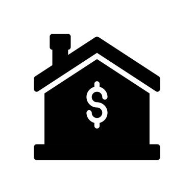 Web sitesi tasarımı ve masaüstü zarfları için bir dolarlık ev simgesi. Premium simgesi.
