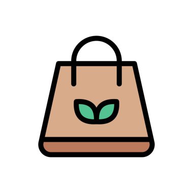 Web sitesi tasarımı ve masaüstü zarfları için eko çanta simgesi, geliştirme. Premium paketi.