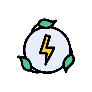 Web sitesi tasarımı ve masaüstü zarfları için yeşil enerji simgesi, geliştirme. Premium paketi.