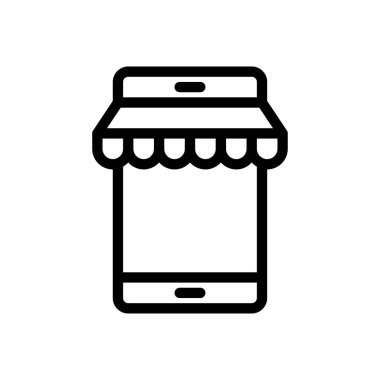 Web sitesi tasarımı ve masaüstü zarfları için mobil depo simgesi, geliştirme. Premium paketi.