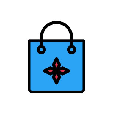 Web sitesi tasarımı ve masaüstü zarfları için alışveriş poşeti simgesi, geliştirme. Premium paketi.