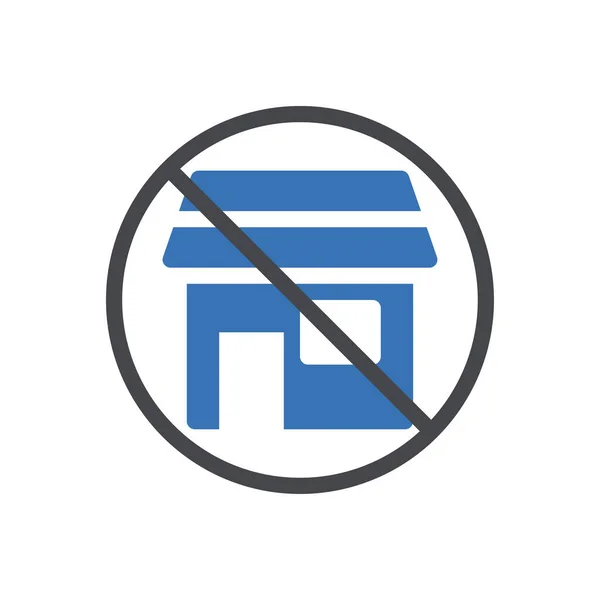 Shop Restricted Icon Website Design Desktop Envelopment Development Premium Icon — Stock Vector
