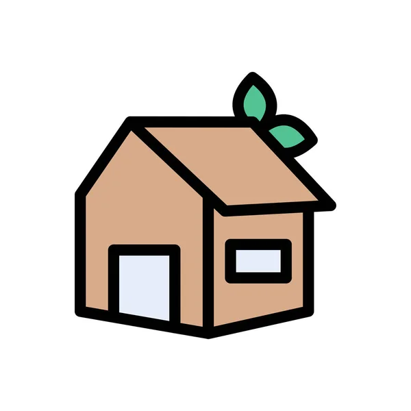 Groene Huis Pictogram Voor Website Ontwerp Desktop Enveloppe Ontwikkeling Premium — Stockvector