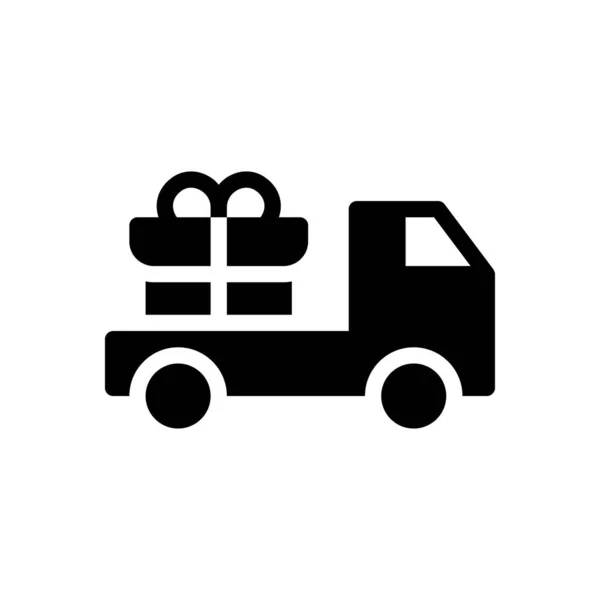 stock vector delivery truck  Glyphs vector icon