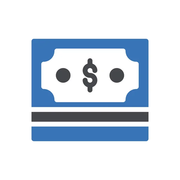 Dollar Contant Glphs Kleur Vector Pictogram — Stockvector