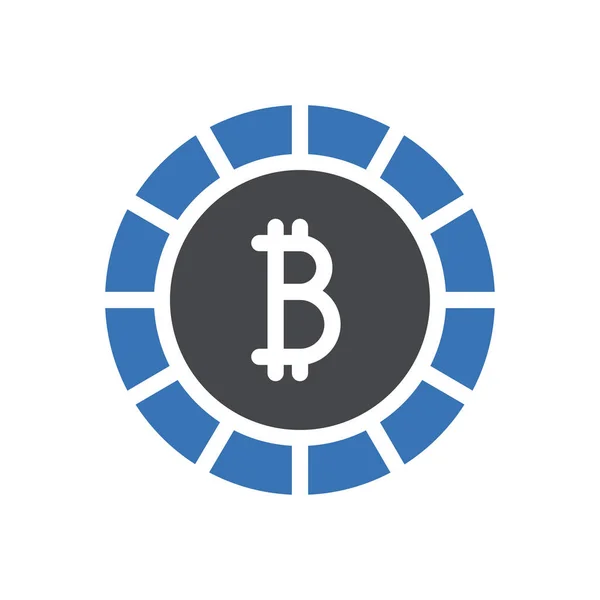 Bitcoin Glphs Färg Vektor Ikon — Stock vektor