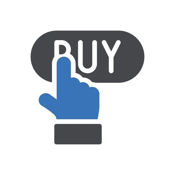 Finger Buy Glphs Colour Vector Icon — Stock Vector