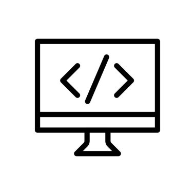 Web sitesi tasarımı ve masaüstü zarfları için simge kodlama, geliştirme. premium paket