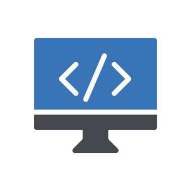 Web sitesi tasarımı ve masaüstü zarfları için simge kodlama, geliştirme. premium paket