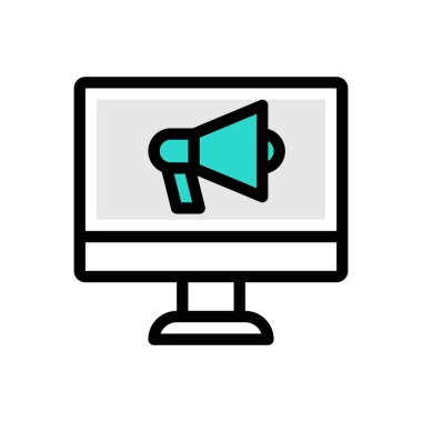 Web sitesi tasarımı ve masaüstü zarfları için duyuru simgesi, geliştirme. premium paket