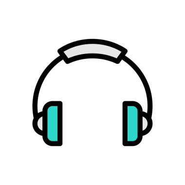 Web sitesi tasarımı ve masaüstü zarfları için kulaklık simgesi, geliştirme. premium paket