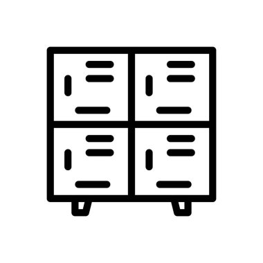 Web sitesi tasarımı ve masaüstü zarfları için dolap simgesi. premium paket