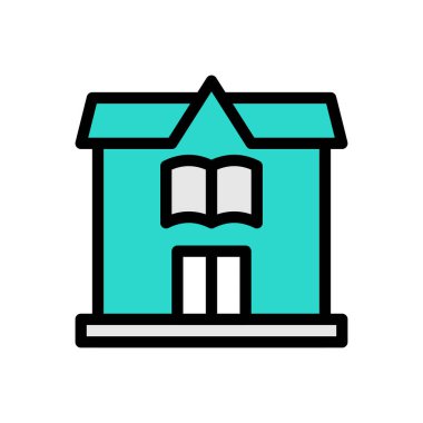 site tasarımı ve masaüstü zarfları için kolej simgesi, geliştirme. premium paket