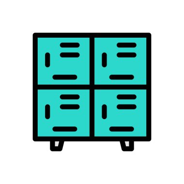 Web sitesi tasarımı ve masaüstü zarfları için dolap simgesi. premium paket