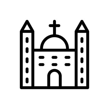 Web sitesi tasarımı ve masaüstü zarfları için kilise simgesi. premium paket