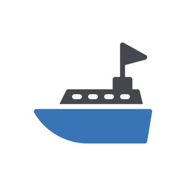 Web sitesi tasarımı ve masaüstü zarfları için gemi simgesi, geliştirme. premium paket