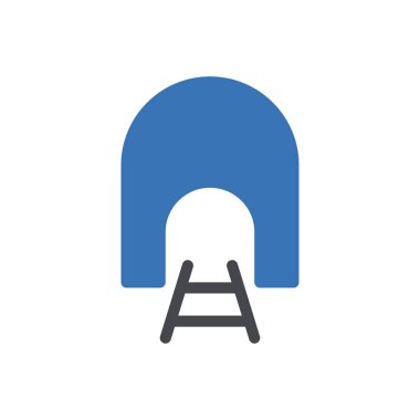 Web sitesi tasarımı ve masaüstü zarfları için tünel simgesi, geliştirme. premium paket