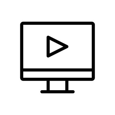 Web sitesi tasarımı ve masaüstü zarfları için video simgesi, geliştirme. premium paket.