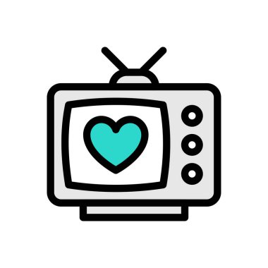 İnternet sitesi tasarımı ve masaüstü zarfları için televizyon simgesi, geliştirme. premium paket.