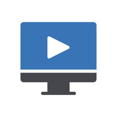 Web sitesi tasarımı ve masaüstü zarfları için video simgesi, geliştirme. premium paket.