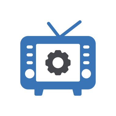 İnternet sitesi tasarımı ve masaüstü zarfları için televizyon simgesi, geliştirme. premium paket.