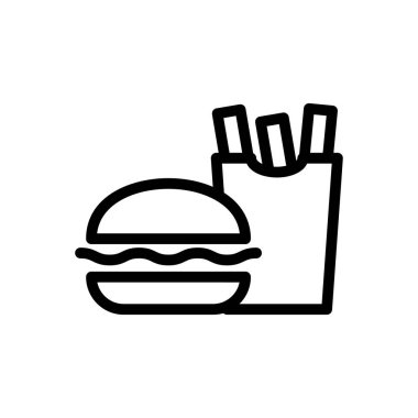 Web sitesi tasarımı ve masaüstü zarfları için hamburger kızartması simgesi. premium paket.