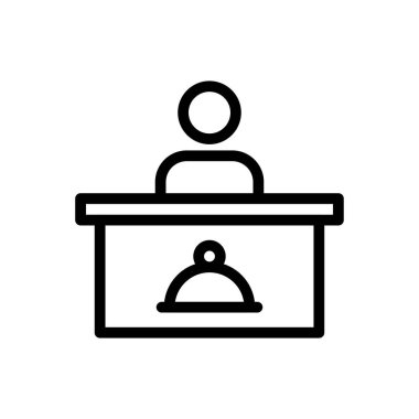 Web sitesi tasarımı ve masaüstü zarfları için otel resepsiyonu simgesi. premium paket.