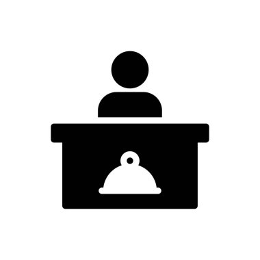 Web sitesi tasarımı ve masaüstü zarfları için otel resepsiyonu simgesi. premium paket.