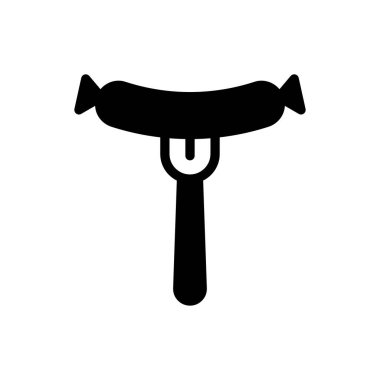 Web sitesi tasarımı ve masaüstü zarfları için sosis çatalı simgesi, geliştirme. premium paket.