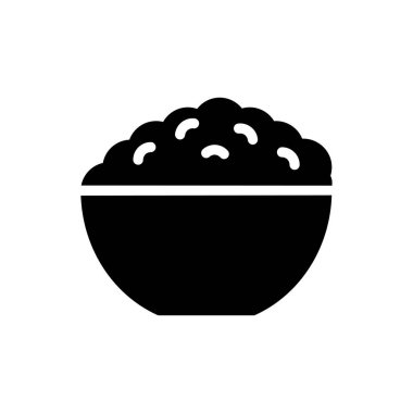 İnternet sitesi tasarımı ve masaüstü zarfları için pirinç kase simgesi, geliştirme. premium paket.