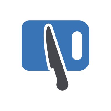 Web sitesi tasarımı ve masaüstü zarfları için kesme tahtası bıçak simgesi. premium paket.