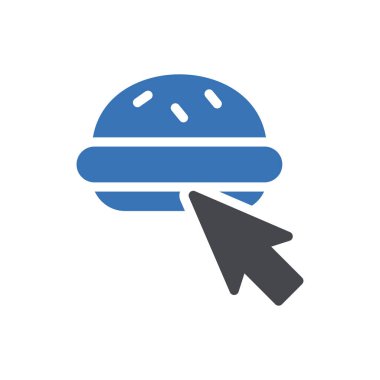 Web sitesi tasarımı ve masaüstü zarfları için çevrimiçi burger simgesi, geliştirme. premium paket.