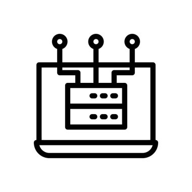 Web sitesi tasarımı ve masaüstü zarfları için sunucu simgesi, geliştirme. premium paket.