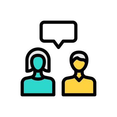 Web sitesi tasarımı ve masaüstü zarfları için tartışma simgesi, geliştirme. premium paket.