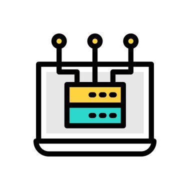 Web sitesi tasarımı ve masaüstü zarfları için sunucu simgesi, geliştirme. premium paket.