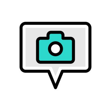 Web sitesi tasarımı ve masaüstü zarfları için kamera simgesi, geliştirme. premium paket.