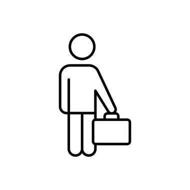 Web sitesi tasarımı ve masaüstü zarfları için iş adamı simgesi, geliştirme. premium paket.