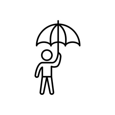 Web sitesi tasarımı ve masaüstü zarfları için adam koruma simgesi, geliştirme. premium paket.