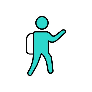 Web sitesi tasarımı ve masaüstü zarfları için turist simgesi, geliştirme. premium paket.