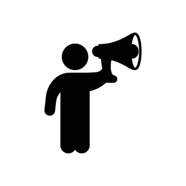 Web sitesi tasarımı ve masaüstü zarfları için tartışmacı adam simgesi, geliştirme. premium paket.