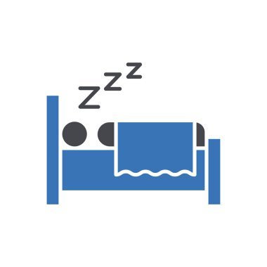 Yatak Uyku Simgesi web sitesi tasarımı ve masaüstü zarfları, geliştirme için. premium paket.